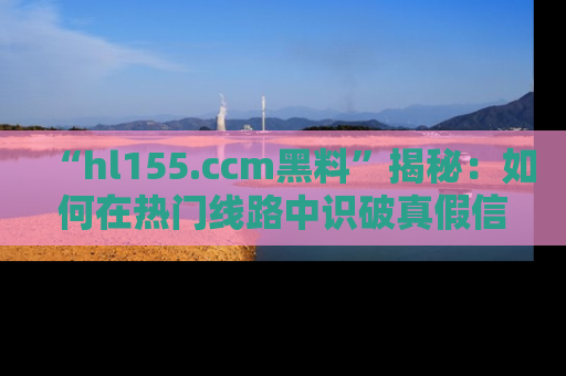 “hl155.ccm黑料”揭秘:如何在热门线路中识破真假信息