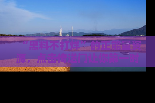 “黑料不打烊”的正能量资源，点击传送门让你第一时间获取最新入口资讯！